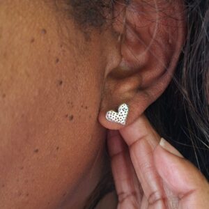 dotted heart studs