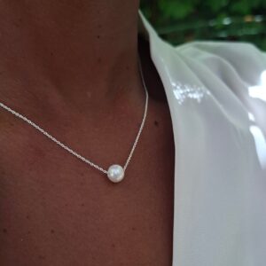 freshwater pearl slider necklace