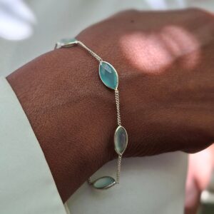 chalcedony bracelet 5 stone