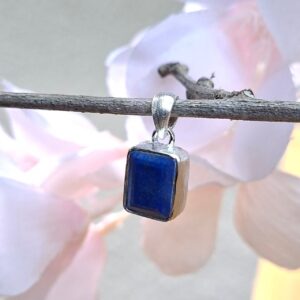 Lapis Lazuli Brushed Rectangular Pendant