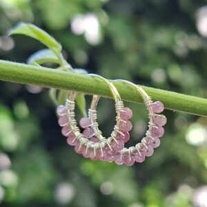 Tourmaline Beaded Hoops