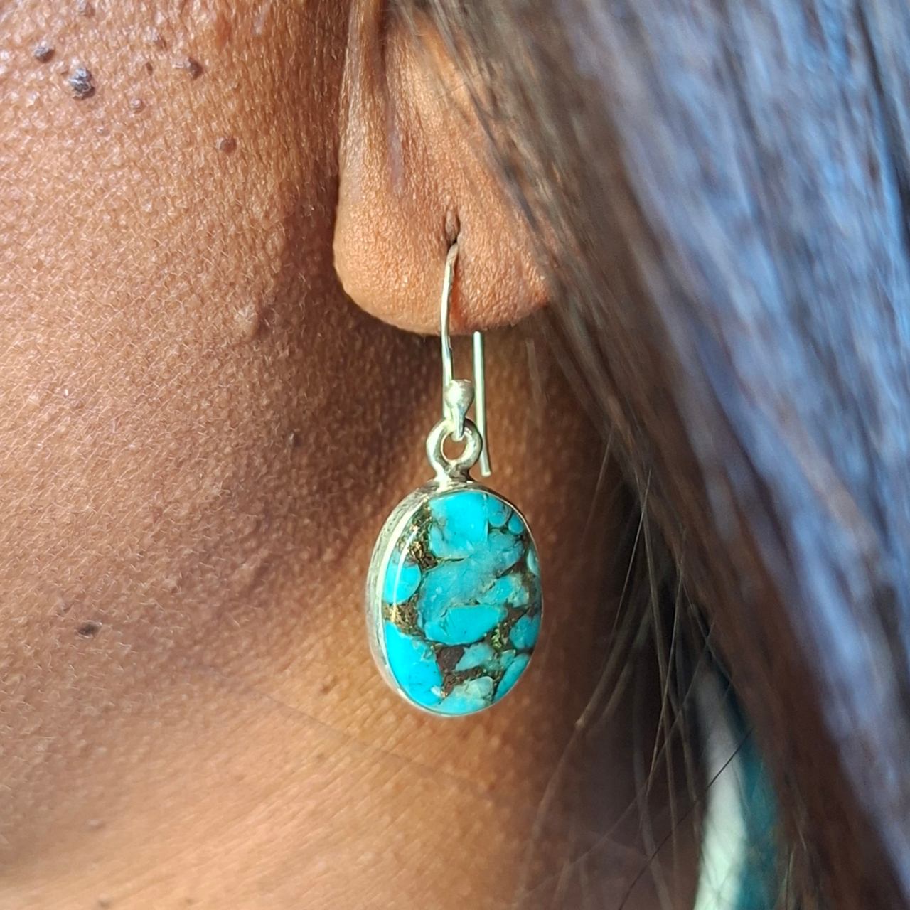 Turquoise Oval Earrings