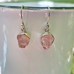 kunzite rough earrings