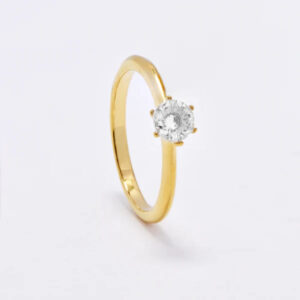 solitaire ring gold ss