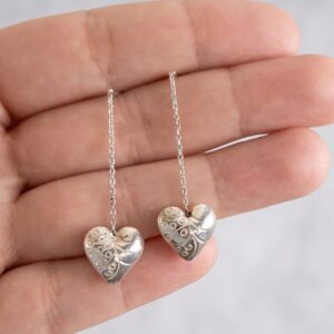 heart chain earrings